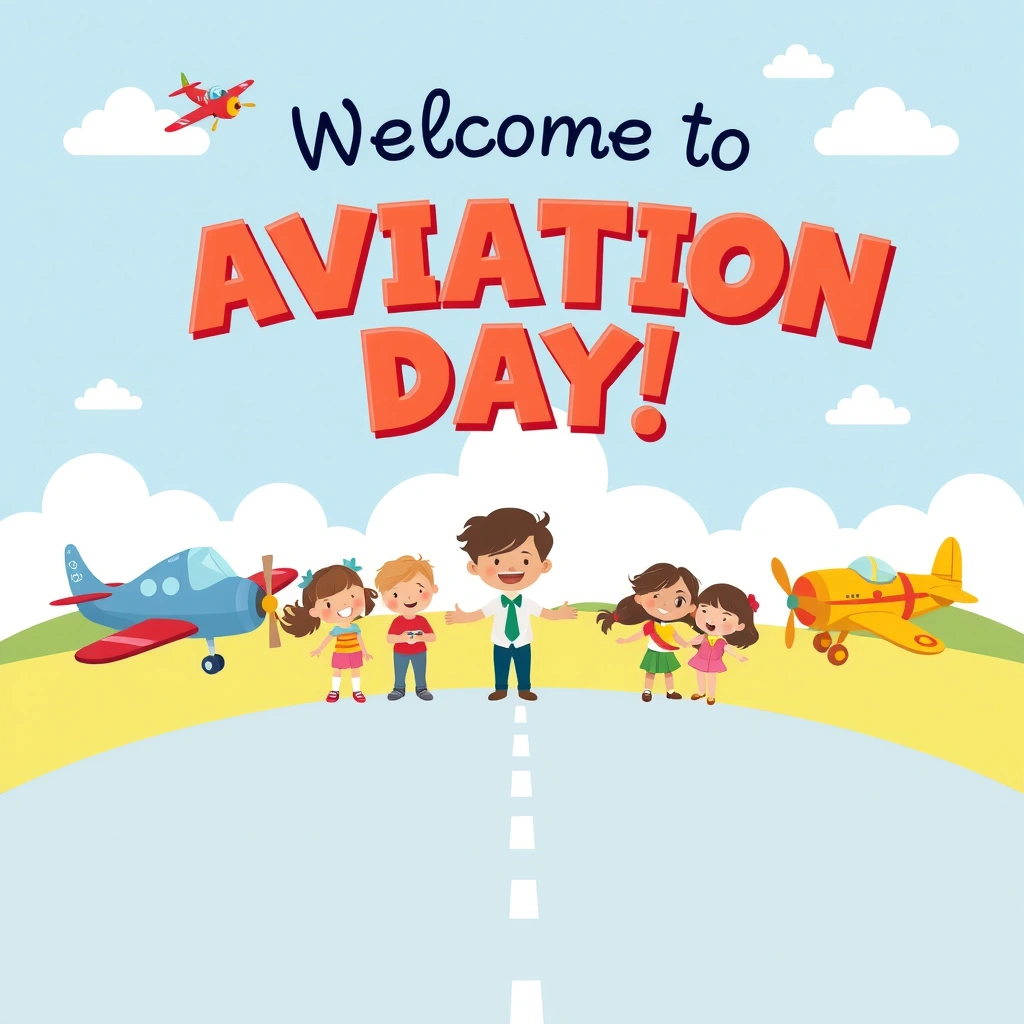 Plakat powitalny "Dzień Lotnictwa!" - Szablony - Dzień Lotnictwa